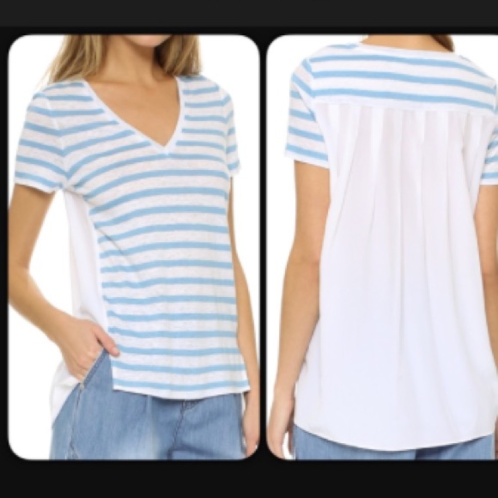 Tory Burch || $225 Stripes Asymmetrical Blouse - Picture 2 of 8